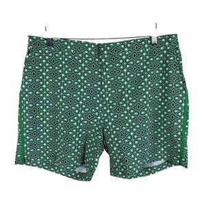 New Fair Harbor Anchor Swim Shorts Trunks Mens 38 Green Geometric Stretch Pocket